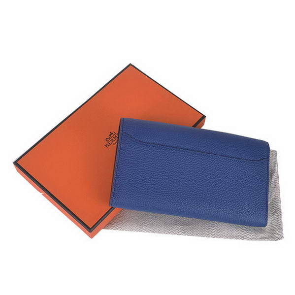 Cheap Fake Hot products Hermes Constance Long Wallets Royalblue Calfskin Le